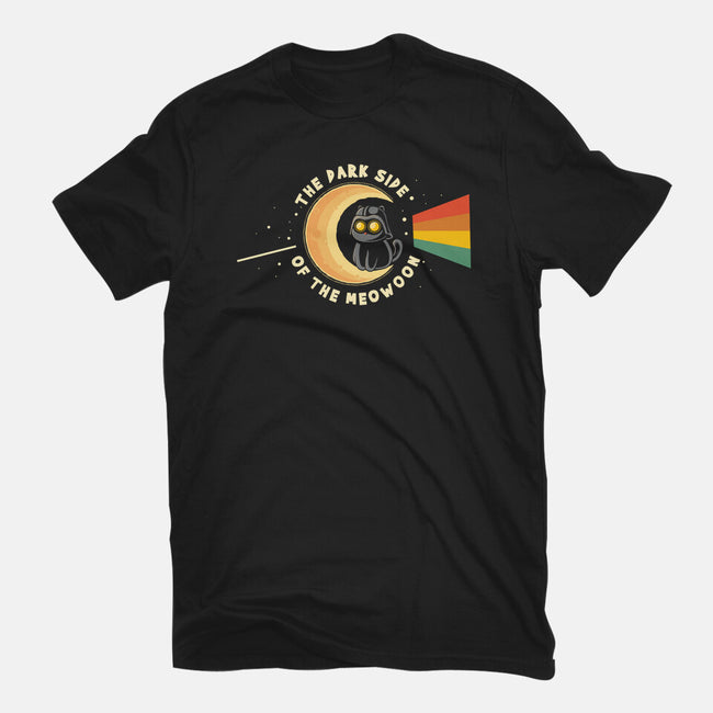 The Dark Side Of The Meowoon-Womens-Fitted-Tee-erion_designs