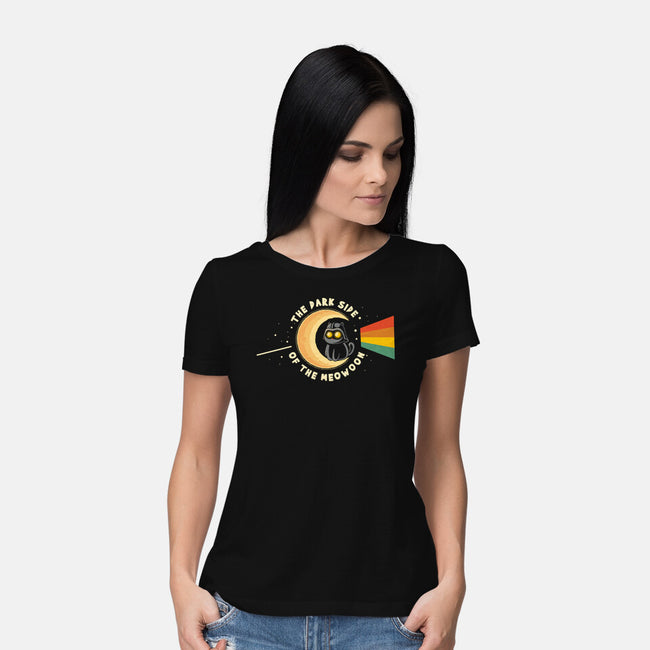 The Dark Side Of The Meowoon-Womens-Basic-Tee-erion_designs