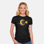 The Dark Side Of The Meowoon-Womens-Fitted-Tee-erion_designs
