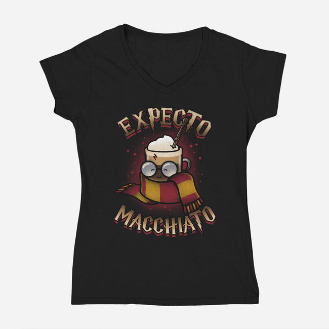 Expecto Macchiato-Womens-V-Neck-Tee-Getsousa!