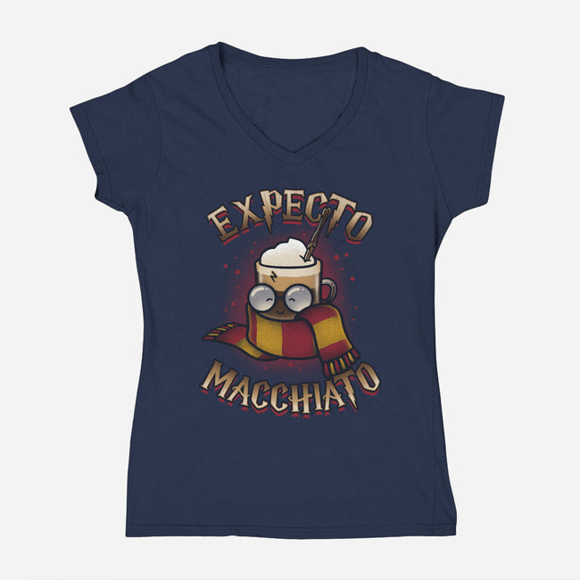 Expecto Macchiato-Womens-V-Neck-Tee-Getsousa!