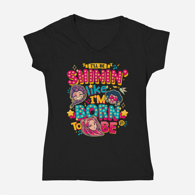 I'll Be Shinin-Womens-V-Neck-Tee-teesgeex