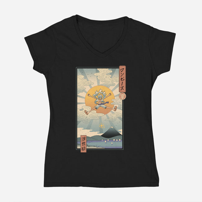 Pirates Ukiyo-e-Womens-V-Neck-Tee-vp021
