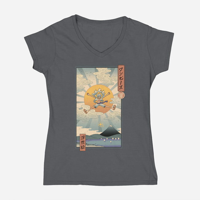 Pirates Ukiyo-e-Womens-V-Neck-Tee-vp021
