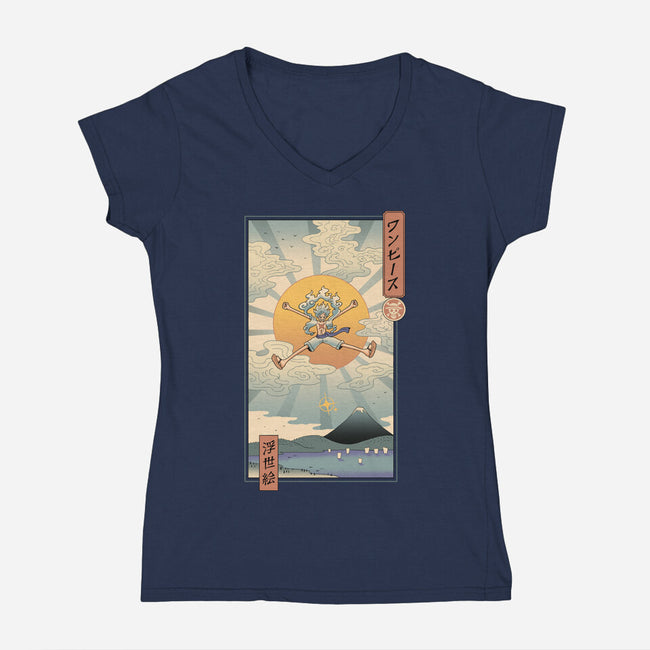 Pirates Ukiyo-e-Womens-V-Neck-Tee-vp021