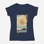Pirates Ukiyo-e-Womens-V-Neck-Tee-vp021