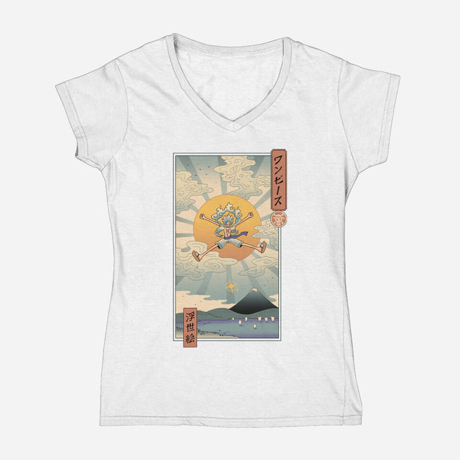 Pirates Ukiyo-e-Womens-V-Neck-Tee-vp021