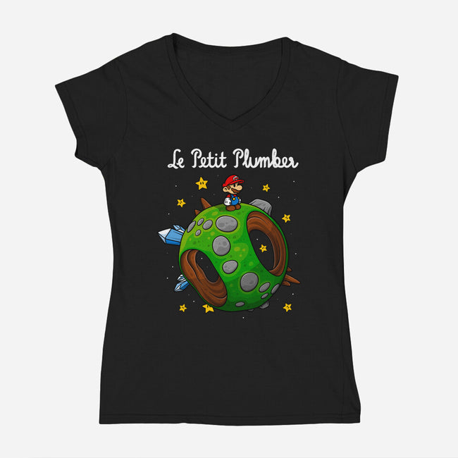 Petit Plumber-Womens-V-Neck-Tee-drbutler