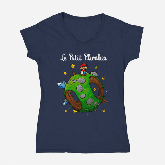 Petit Plumber-Womens-V-Neck-Tee-drbutler