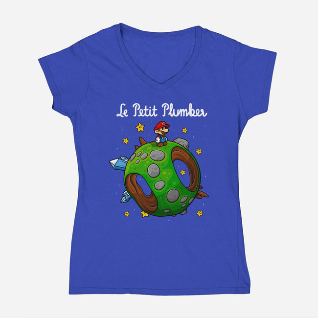 Petit Plumber-Womens-V-Neck-Tee-drbutler