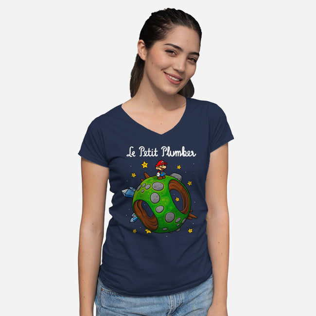 Petit Plumber-Womens-V-Neck-Tee-drbutler