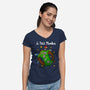 Petit Plumber-Womens-V-Neck-Tee-drbutler