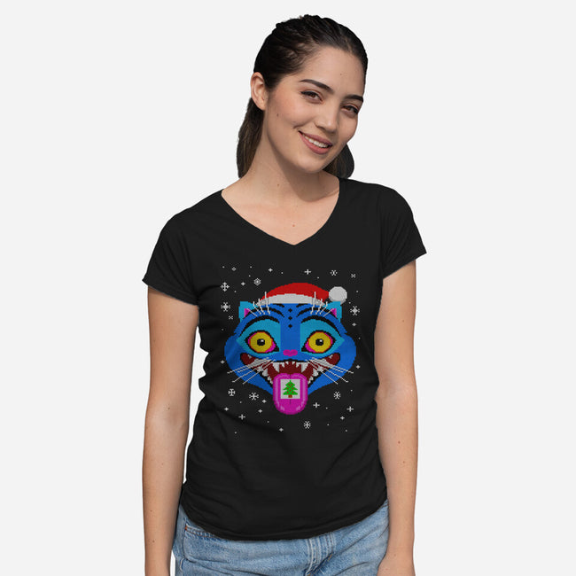 A Derpy Christmas-Womens-V-Neck-Tee-drbutler