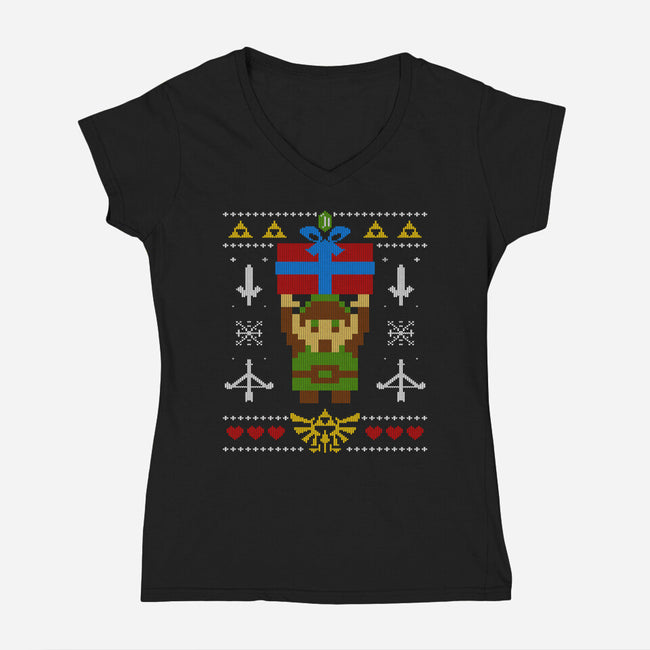 The Legend Of Christmas-Womens-V-Neck-Tee-drbutler