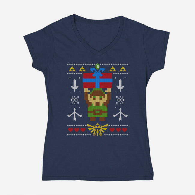 The Legend Of Christmas-Womens-V-Neck-Tee-drbutler