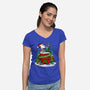 Deck The Kennels-Womens-V-Neck-Tee-drbutler