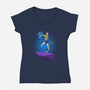 The Demon King-Womens-V-Neck-Tee-drbutler