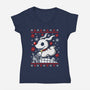 Pet Sematary Christmas-Womens-V-Neck-Tee-Vallina84