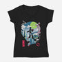 Mega City Hero-Womens-V-Neck-Tee-Arinesart