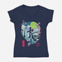 Mega City Hero-Womens-V-Neck-Tee-Arinesart