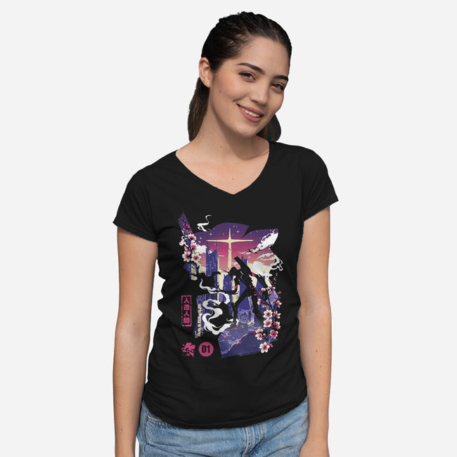 Gospel Of The Berserk-Womens-V-Neck-Tee-Arinesart
