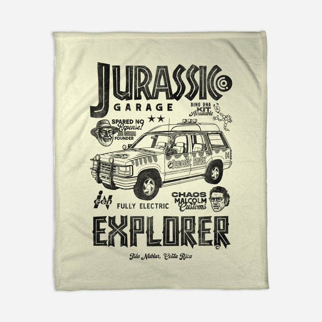 Jurassic Garage-None-Fleece-Blanket-Arinesart