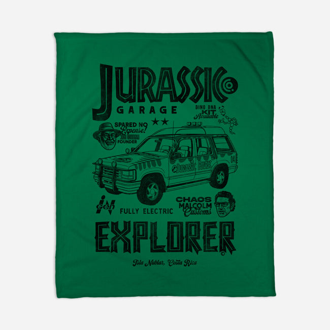 Jurassic Garage-None-Fleece-Blanket-Arinesart
