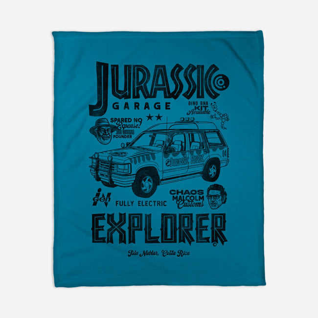 Jurassic Garage-None-Fleece-Blanket-Arinesart