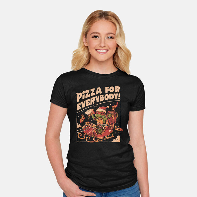 Pizza For Everybody-Womens-Fitted-Tee-eduely