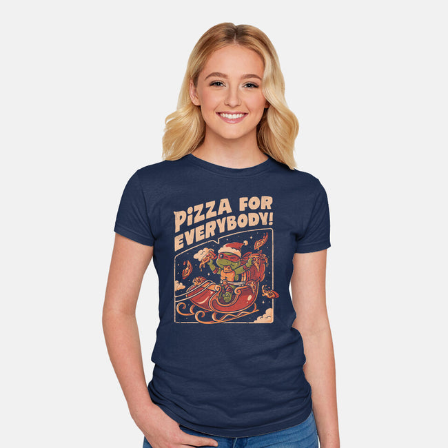 Pizza For Everybody-Womens-Fitted-Tee-eduely