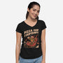 Pizza For Everybody-Womens-V-Neck-Tee-eduely