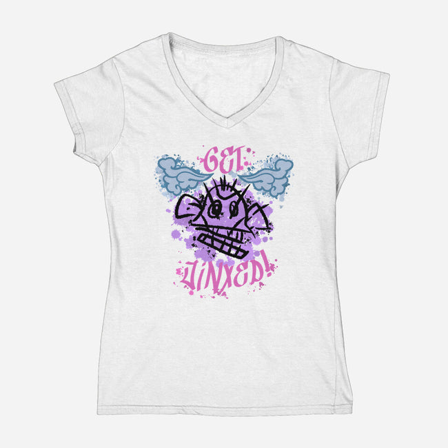 Get Jinxed-Womens-V-Neck-Tee-nickzzarto
