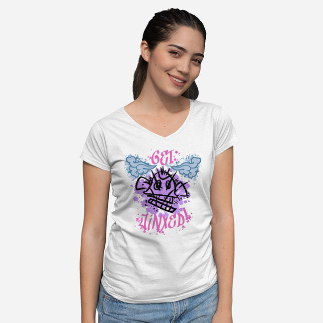 Get Jinxed-Womens-V-Neck-Tee-nickzzarto