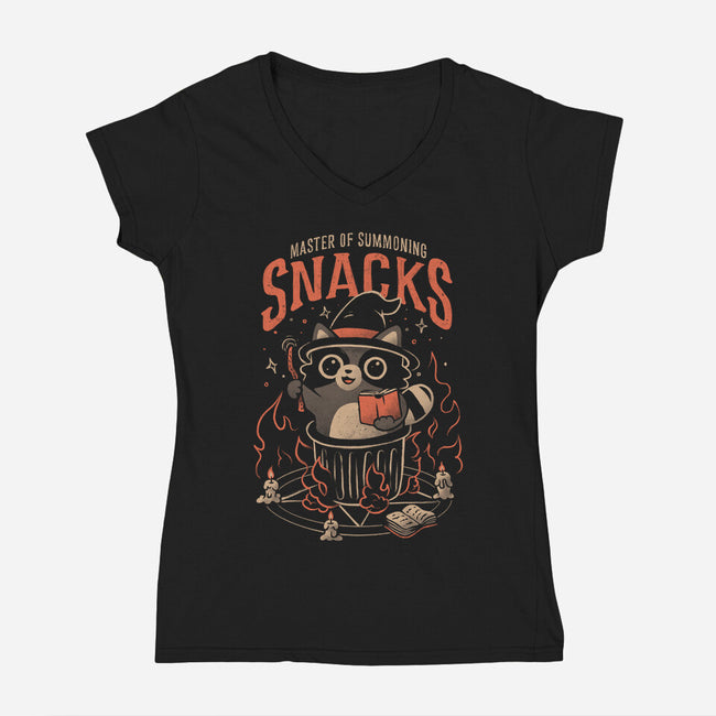 Master Of Summoning Snacks-Womens-V-Neck-Tee-eduely