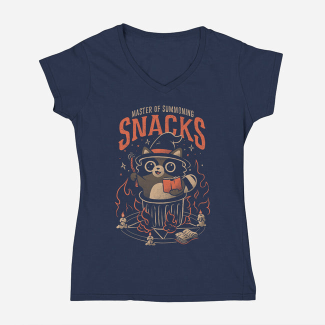 Master Of Summoning Snacks-Womens-V-Neck-Tee-eduely