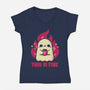 This Is Fine Ghost Coffee-Womens-V-Neck-Tee-xMorfina