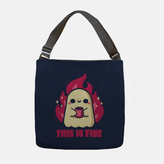 This Is Fine Ghost Coffee-None-Adjustable Tote-Bag-xMorfina
