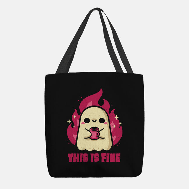 This Is Fine Ghost Coffee-None-Basic Tote-Bag-xMorfina