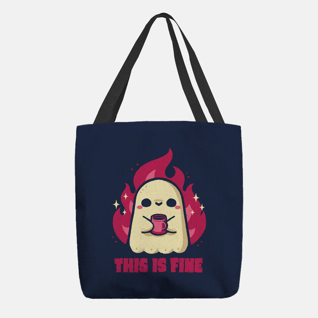 This Is Fine Ghost Coffee-None-Basic Tote-Bag-xMorfina