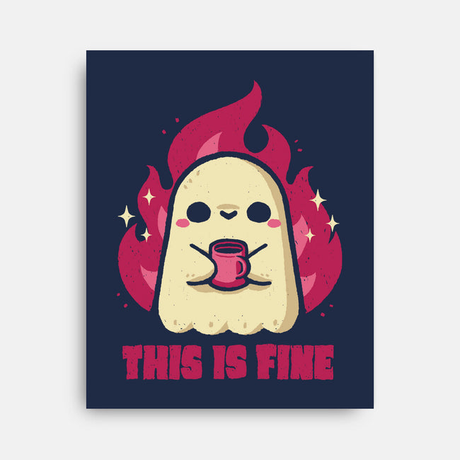 This Is Fine Ghost Coffee-None-Stretched-Canvas-xMorfina