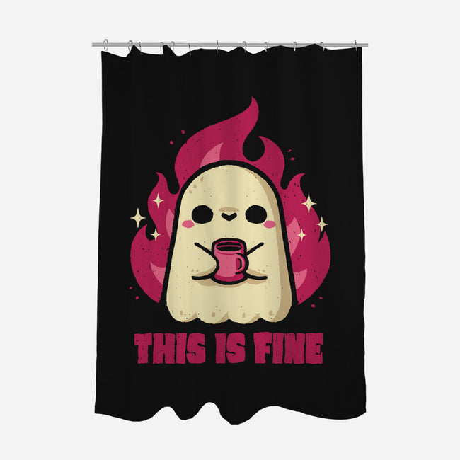 This Is Fine Ghost Coffee-None-Polyester-Shower Curtain-xMorfina