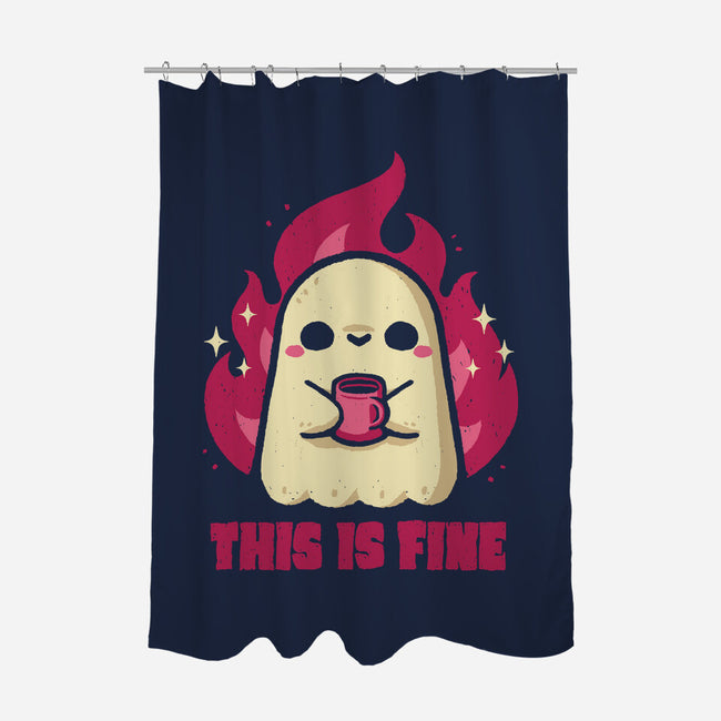 This Is Fine Ghost Coffee-None-Polyester-Shower Curtain-xMorfina