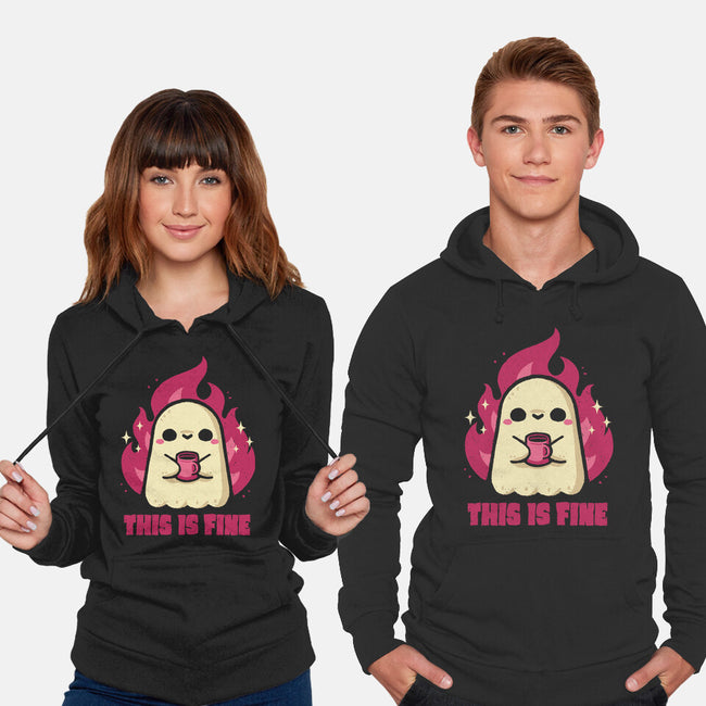 This Is Fine Ghost Coffee-Unisex-Pullover-Sweatshirt-xMorfina