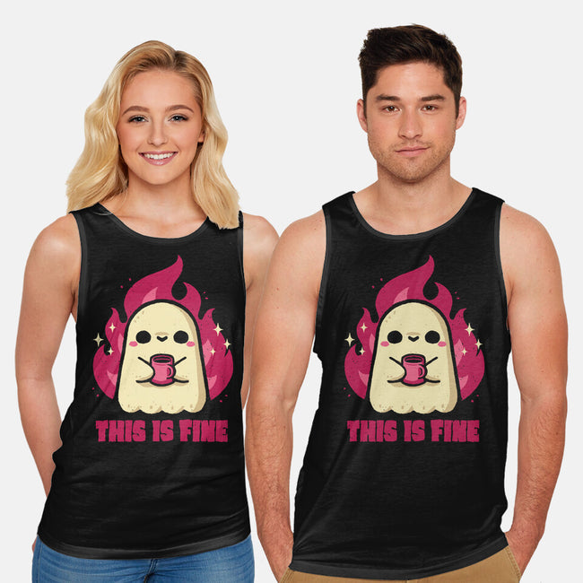 This Is Fine Ghost Coffee-Unisex-Basic-Tank-xMorfina