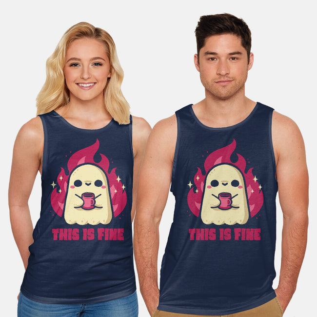 This Is Fine Ghost Coffee-Unisex-Basic-Tank-xMorfina
