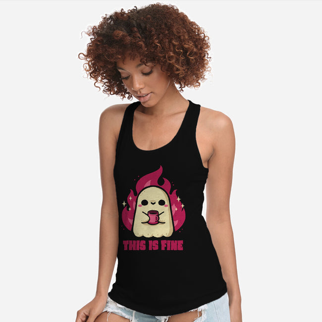 This Is Fine Ghost Coffee-Womens-Racerback-Tank-xMorfina