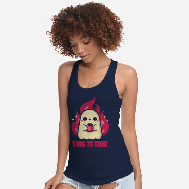 This Is Fine Ghost Coffee-Womens-Racerback-Tank-xMorfina