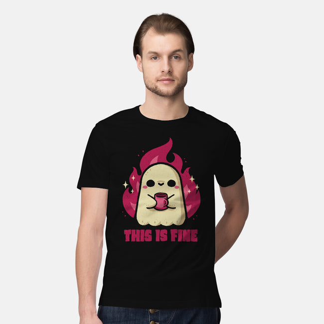 This Is Fine Ghost Coffee-Mens-Premium-Tee-xMorfina