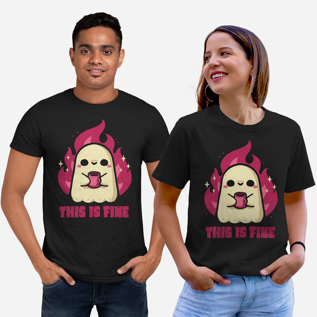 This Is Fine Ghost Coffee-Unisex-Basic-Tee-xMorfina
