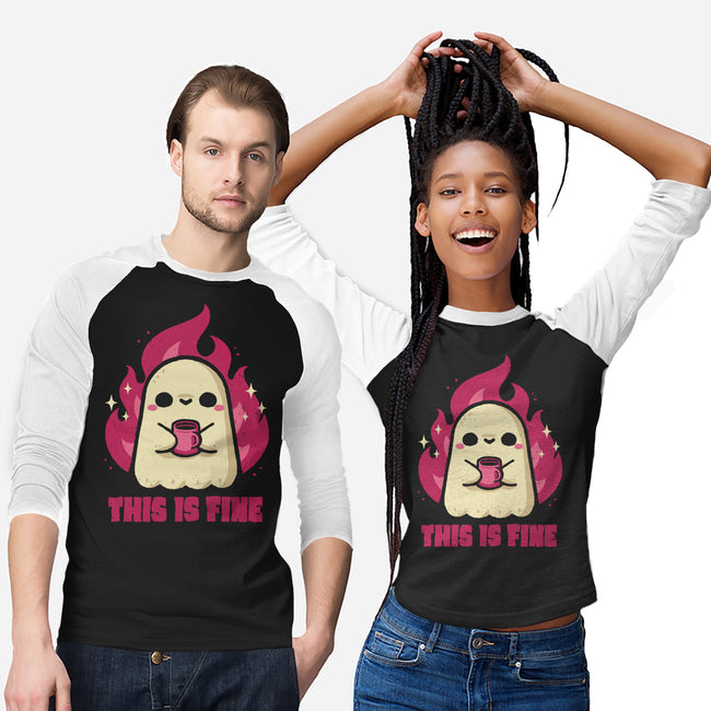 This Is Fine Ghost Coffee-Unisex-Baseball-Tee-xMorfina